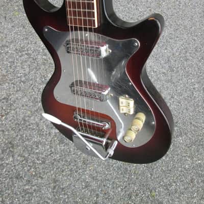 Vintage '60s Kent Teisco Guitar ! CHROME PICKGUARD, Slab Body, & VEG-A-MATIC CONTROLS!  Japan ! image 7