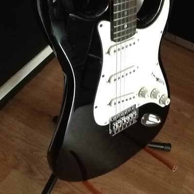 Burswood Strat with Flame Maple neck Black image 2