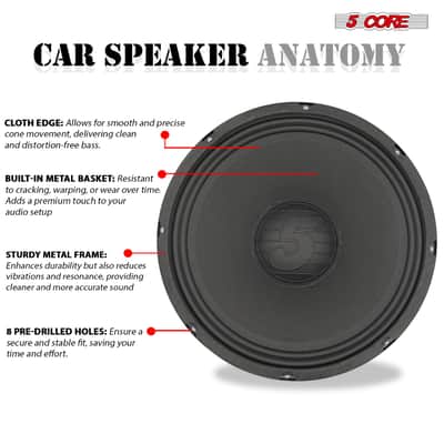 5 Core 12 Inch Guitar Speaker 200W 4 Ohm Amp Cabinet Replacement Amplifier Woofer image 5