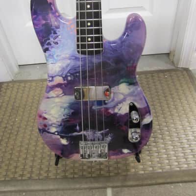 Bluesman Vintage  Custom Precision Jazz Thunderbird Bass 2016 Purple Swirly image 1
