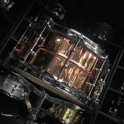 Ludwig USA Drums LC662T Polished Copper Phonic 6.5×14 Snare Drum w/ Tube Lugs image 12