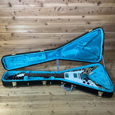 Epiphone Jimi Hendrix "Love Drops" Flying V Left Handed Electric Guitar - Ebony image 7