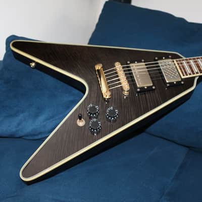 ESP Paul Smith Flying-V (Unique Mini/Traveller Guitar) - See-Through Black image 4