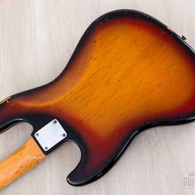1973 Fender Jazz Bass Sunburst Vintage Electric Bass Guitar, Alder Body w/ Case image 15