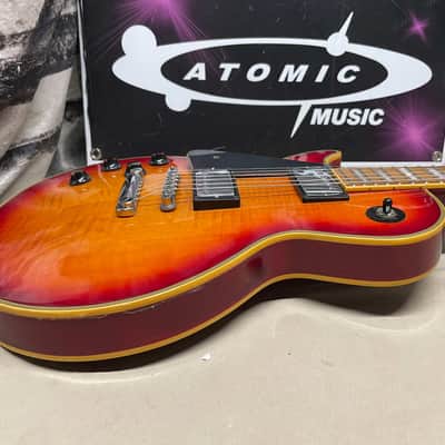Hohner Lefty Left-Handed Professional L59 L-59 Singlecut Guitar MIK Korea 1980s Cherry Burst image 10