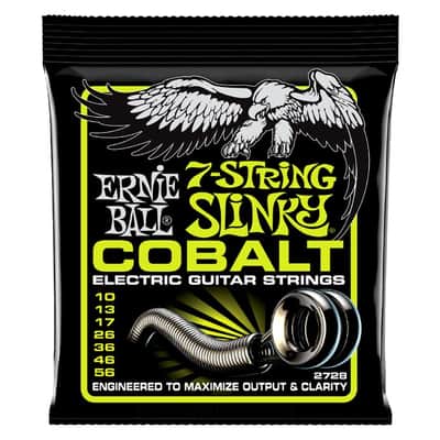 Regular Slinky Cobalt 7-String Electric Guitar String Set 10-56 Gauge FeCo alloy magnetic properties image 1