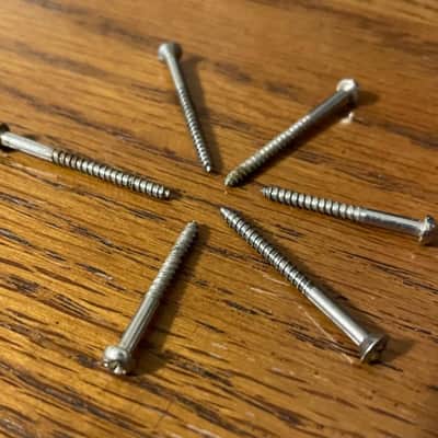 Vintage ORIGINAL 1950's - 70's Fender Precision and Jazz Bass also Gibson Long Mounting SCREWS (6) - RARE FIND! image 2