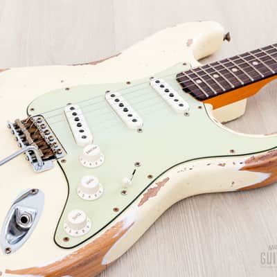 2023 Fender Custom Shop 1961 Stratocaster Heavy Relic Olympic White w/ Case, CoA image 6