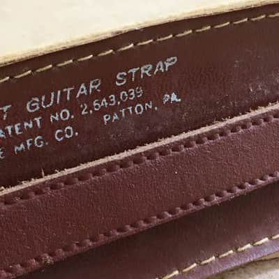 Vintage Cadet Patton PA Red Leather Lottile MFG. Co Relic Strat Guitar Strap USA image 6