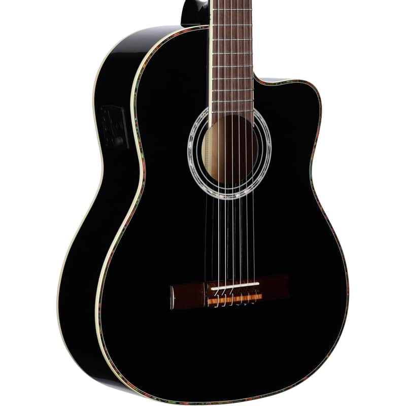 Ortega RCE141 Classical Acoustic-Electric Guitar (with Gig Bag), Black, Open Box (Very Good) image 1