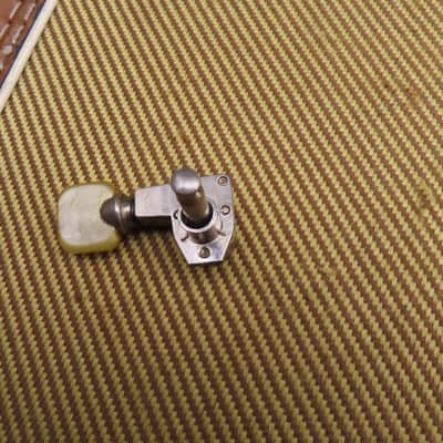 GROVER 1950's PAT PEND TUNER NICKEL IVORY TIP FLAT BACK FUTURA VINTAGE ORIGINAL USA BASS SIDE #1 image 2