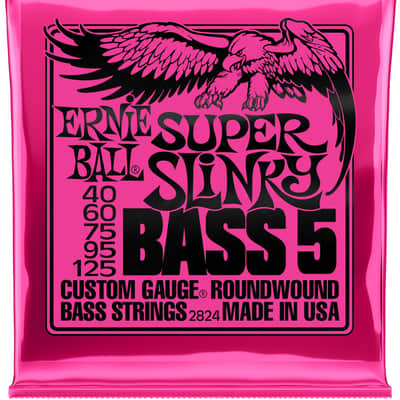 Ernie Ball 2824 Super Slinky 5-String Bass .040 - .125 image 7