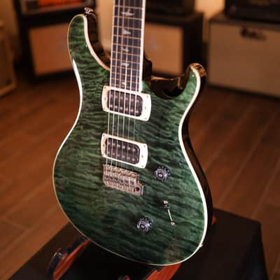 PRS SE Custom 24 Quilt Electric Guitar - Teal Black 1744 image 5