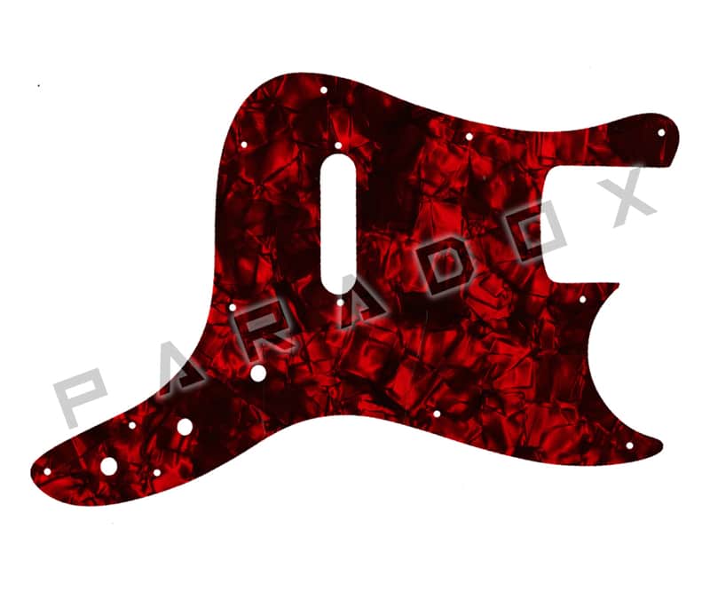 Custom Pickguard For 2004 Made in Indonesia Squier Affinity Bronco Bass - Dark Red Pearl/Black/White/Black .090" image 1
