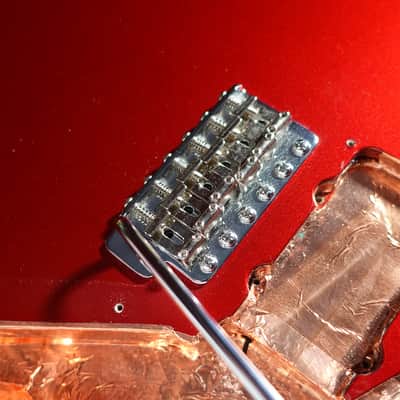 Warmoth Jazzmaster Swamp Ash Body w/ Vintage Strat Tremolo 2010s - Candy Apple Red image 4