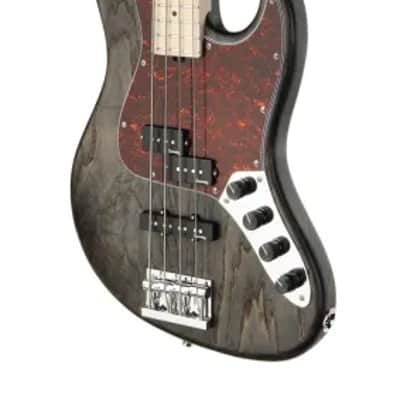 Sadowsky MetroLine 21-Fret Vintage P/J Bass-Swamp Ash Body-4 String-Nirvana Black Transparent Satin image 4
