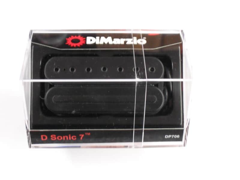 DiMarzio DP706 D Sonic 7 String Bridge Humbucker Pickup with black Poles and Rail - NEW image 1