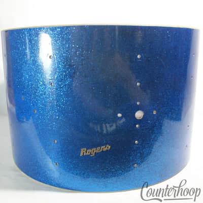 Rogers 22,13,16"Cleveland Drum Set Shells Bass/Tom/Floor Holiday Blue Sparkle BB image 7