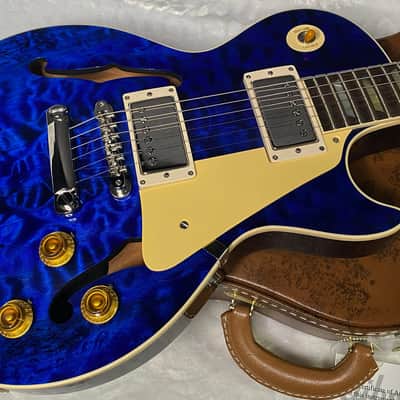 NEW ! Gibson Custom Shop 1959 Les Paul - Blue Gloss Finish - Hand Picked AAAA Quilt Maple Top - F-Holes - One Off! Super RARE! Authorized Dealer - Only 7.2lbs - G07178 image 1