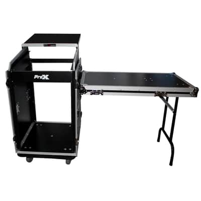 ProX T-16MRSS13ULT Flight Case with Laptop Shelf and Casters for 16U Rack x 13U Top Mixer DJ Combo image 8