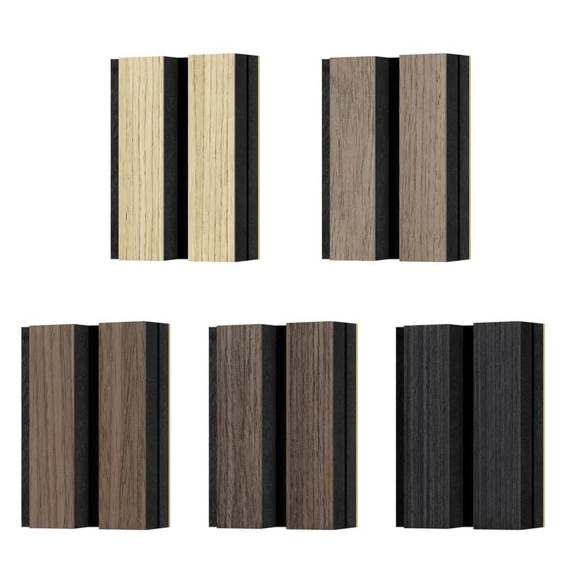 Wood Panels For Wall Acoustic Panels For Interior Wall Decor, 3D Wood Slat Wall Panel/Fluted Sound Absorbing Noise Cancelling Panels - 5 Pack Color Samples image 1