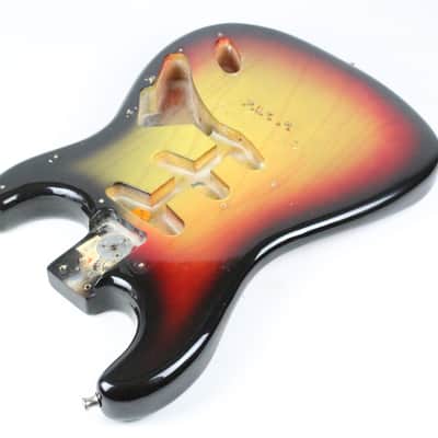 1978 Vintage Fender Stratocaster Sunburst 3-Bolt Hardtail BODY 4.9 lbs STRAT USA 1970s image 9