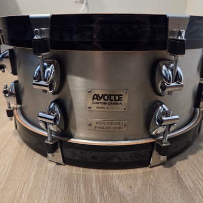 Ayotte Keplinger Stainless Steel 6.5x13 Snare Drum with Wood Hoops image 1