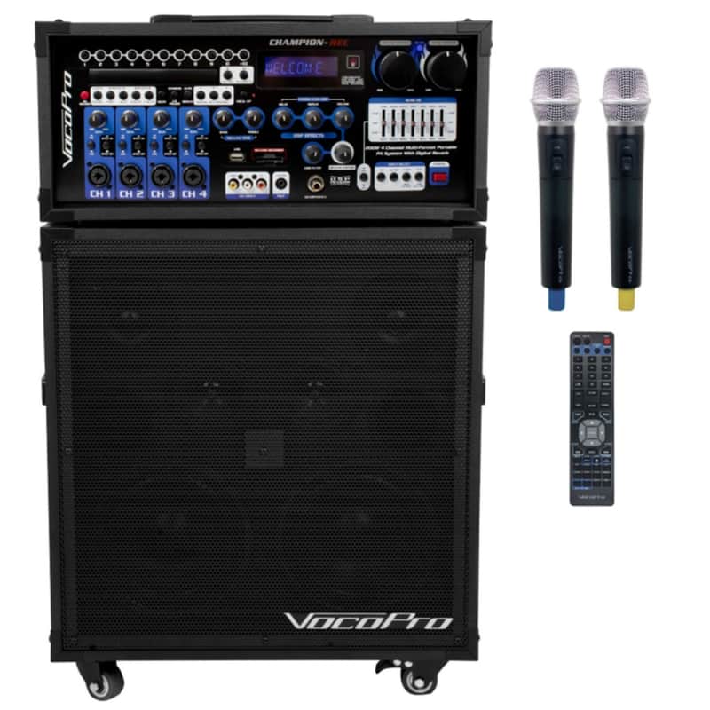 VOCOPRO CHAMPION-REC-BT WIRELESS Bluetooth Karaoke System with Built-In Recorder image 1