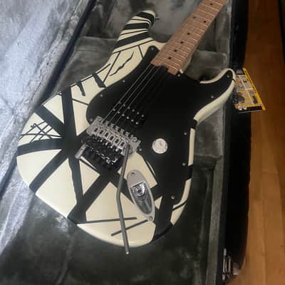 EVH Striped Series Electric Guitar 2013 - White with Black Stripes**ERUPTION!** image 5