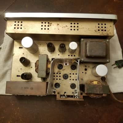 Voice of Music 30 Watt Stereo EL84 tube amp hifi V-M VM 1428 1963 - brown and gold image 2