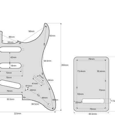 SSS 11 Holes Strat Electric Guitar Pickguard and BackPlate Set for Fender US/Mexico Made Standard Stratocaster Modern Style Electric Guitar Parts,4Ply Red Tortoise image 2