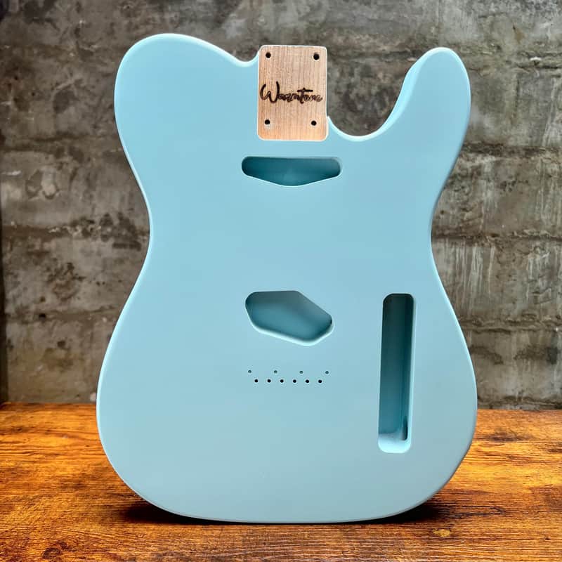 Warmtone Custom Guitars Swamp Ash Tele Guitar Body "Sonic Blue" 4lbs image 1