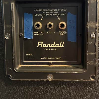 Randall R412 USA made Stereo 4x12 guitar cab Late 80's / Early 90's - Black Tolex image 3