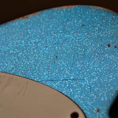 American Fender Custom Telecaster Nitro Heavy Relic Blue Sparkle image 3