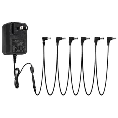 Spa-10 Guitar Pedal Power Supply Adapter (1000Ma -1A) Ac Dc 9V, Compatible For Guitar Pedal Bass Effect Pedal Board (Tip Negative), 6 Way Daisy Chain Cables image 1