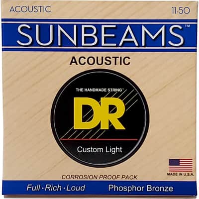 DR Strings RCA-11 Sunbeam Phosphor Bronze Custom Light Acoustic Guitar Strings 11-50 image 2
