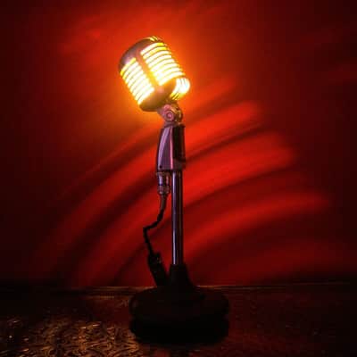 Vintage 1960's Shure 55SW Unidyne dynamic Microphone LED lamp mod Elvis 55S 55 556S image 14
