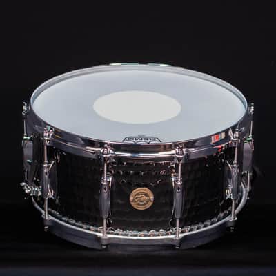 Gretsch 14" x 6.5" Full Range Hammered Black Steel Snare Drum image 2