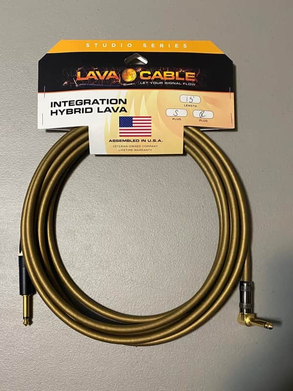 Lava Cable Studio Series Van Den Hul Hybrid Instrument Cable 15 ft Right Angle to Straight image 1