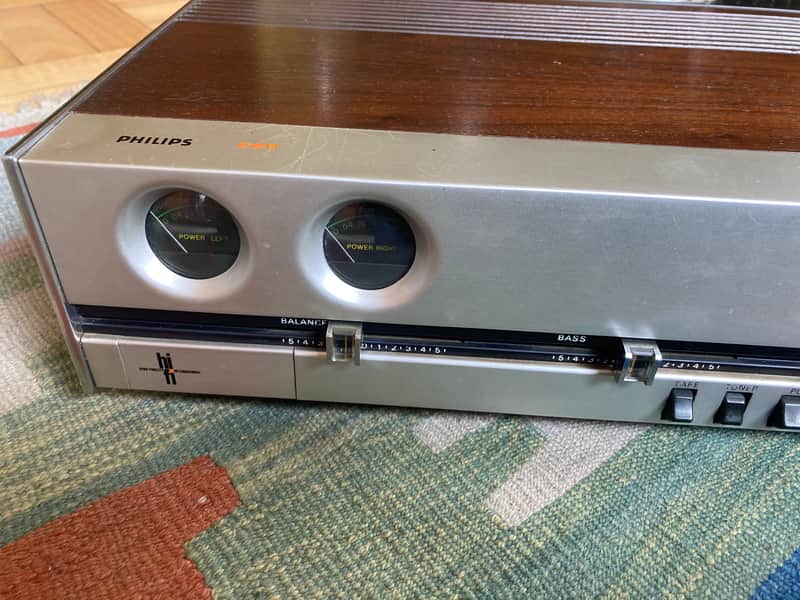 Rare Vintage Philips RH520 Stereo Amplifier + 4x 22RH413 Bookshelf Loudspeakers image 1
