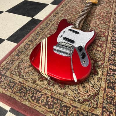 Fender MG-69 Mustang Reissue MIJ Competition Stripe Red image 1