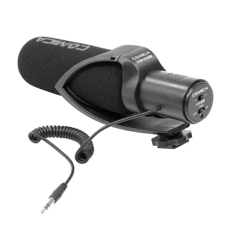 comica CVM-V30-PRO-B Supercardioid Directional Shotgun Microphone with 3.5mm Jack, Black image 1