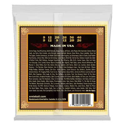 Earthwood 12-String Light 80/20 Bronze Acoustic Guitar String Set 9/9-46/26 Gauge 80%-Cu+20%-Zn Wnd-Wire Wrap Over Brass-Plated Hi-C Steel Hex-Core image 2
