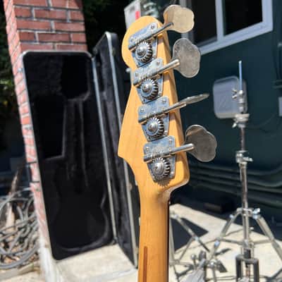 Immagine Fender PBAC-100FL Electric-Acoustic Fretless Precision Bass MIJ 1992 - 1994 - Vintage Natural - 7