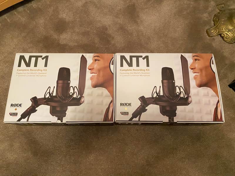 A Pair of RODE NT-1 KIT with Shockmount and Pop Filter 2010s - Black image 1