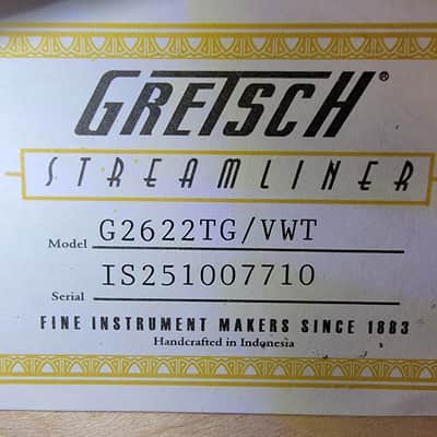 Gretsch G2622TG Streamliner Center Block Double-Cut with Bigsby LTD Vintage White, Free Shipping! image 13
