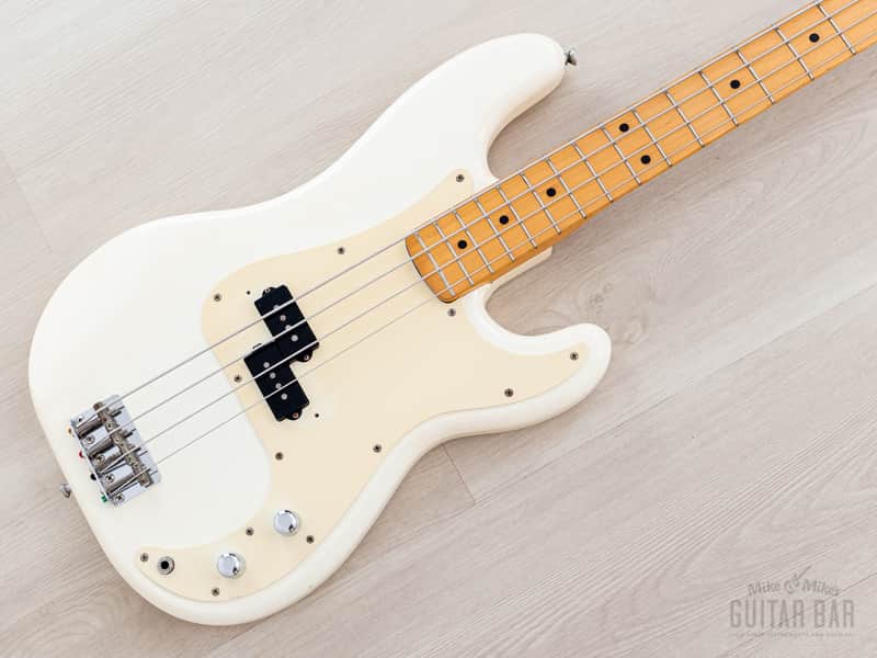 1982 Fender JV Precision Bass ‘57 Vintage Reissue PB57-70 Olympic White Ash Body, Japan MIJ Fujigen image 1