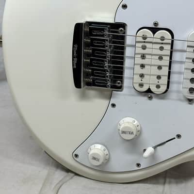 Ernie Ball Music Man Silhouette HSH Hardtail Guitar with Case 2018 - White / Maple neck image 5
