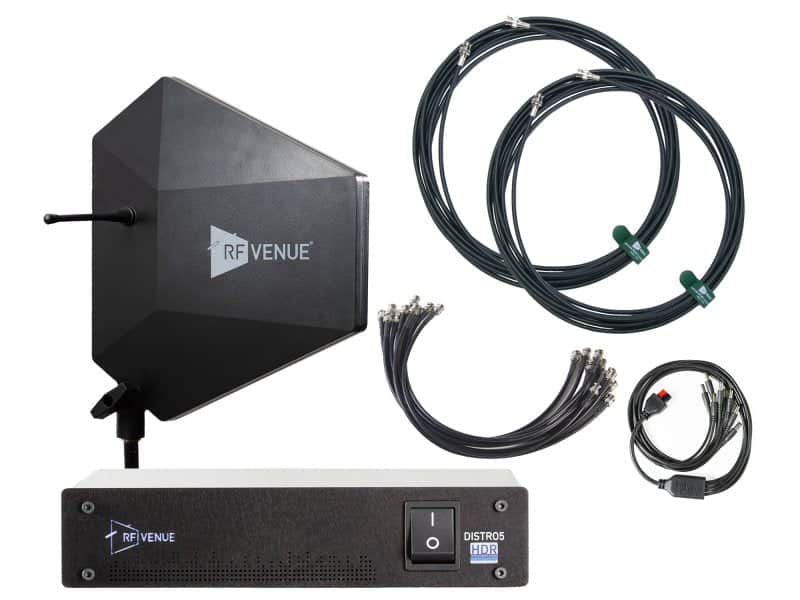 5-Channel Wireless Microphone Upgrade Pack with Diversity Fin IPX Antenna, Black image 1