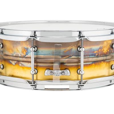Ludwig 5x14" Raw Brass Snare Drum Tube Lugs Smooth Texture Patina Finish | Made in the USA | Authorized Dealer image 2